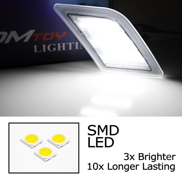 Euro Clear Lens White LED Side Marker Lights For 08-11 Mercedes W204 C300 C350