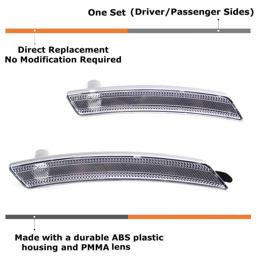 4pc Set Clear Lens Wheel Arch Side Marker Lamps For 2007-13/14 Gen2 MINI Cooper