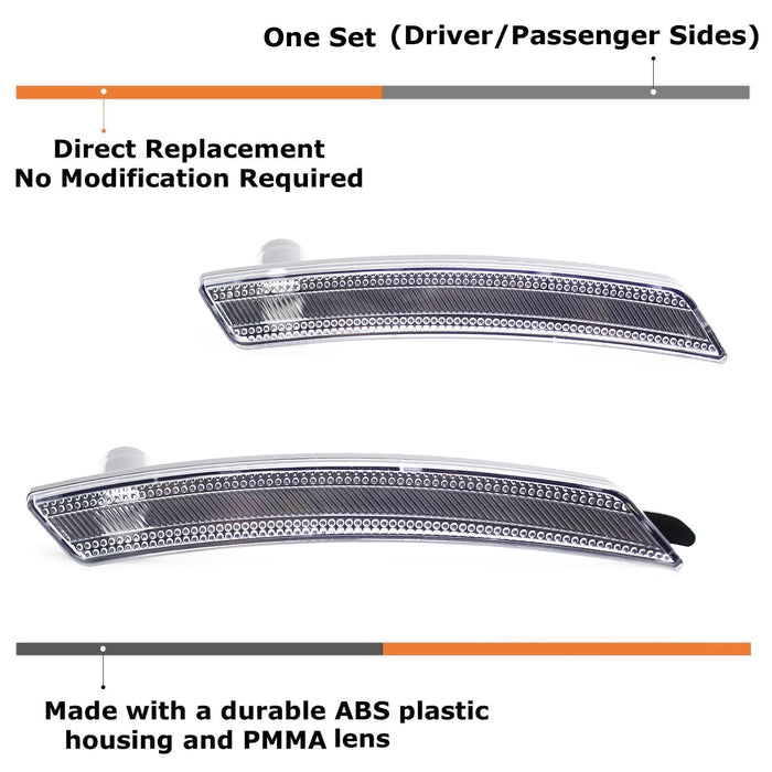 4pc Set Clear Lens Wheel Arch Side Marker Lamps For 2007-13/14 Gen2 MINI Cooper
