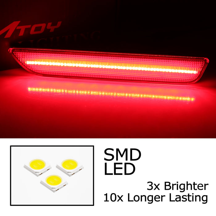 Red Lens LED Rear Side Marker Lamps w/ Red LED Lighting For 2010-14 Ford Mustang