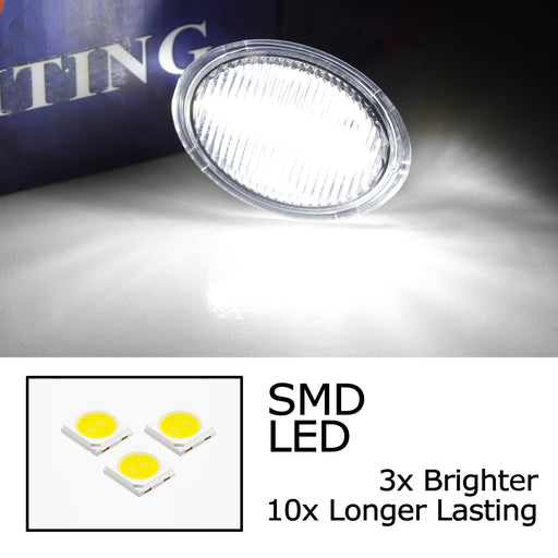 Clear Lens White Full LED Side Marker Lights For 07-19 Fiat 500 500e 500c Abarth