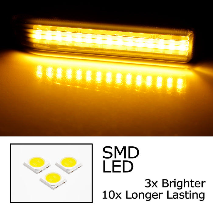 Smoke Lens 20-SMD Amber LED Front Fender Side Marker Lamps For BMW E36 3s E53 X5