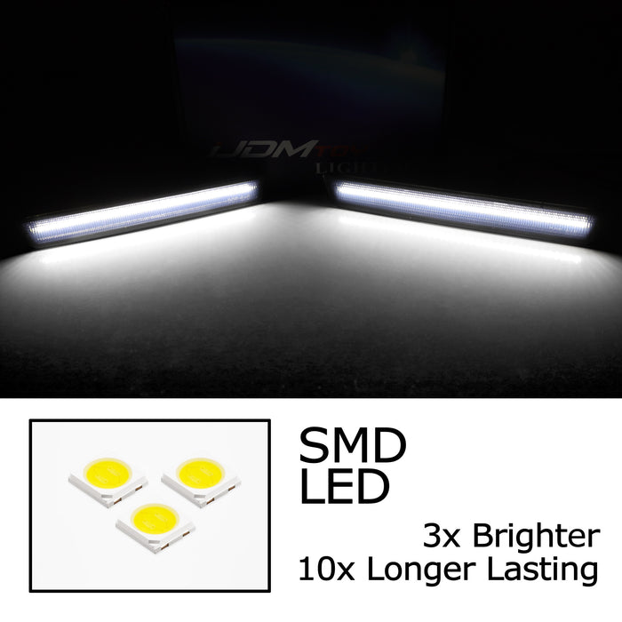 Smoked Lens All White Front/Rear LED Side Marker Lights 2015-24 Dodge Challenger