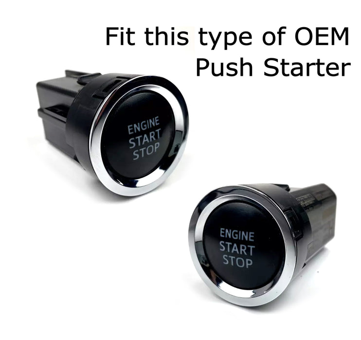 Sports Blue "Engine Start/Stop" Push Start Button w/ Ring Trim For Newer Toyota