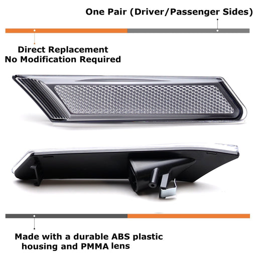 Euro Clear Front Bumper Side Marker Lens For Porsche Cayman/Boxster 987, 911 997