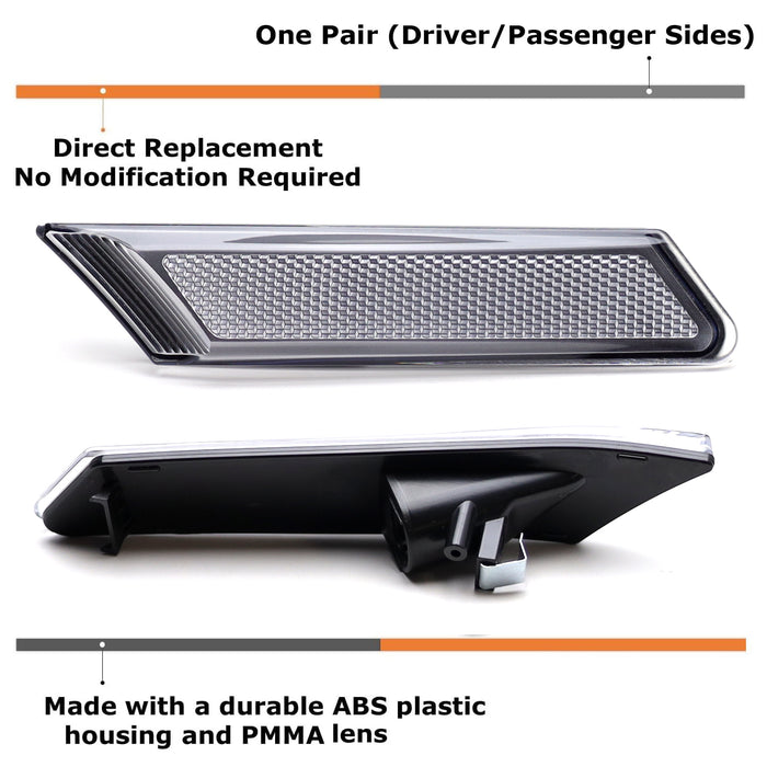 Euro Clear Front Bumper Side Marker Lens For Porsche Cayman/Boxster 987, 911 997