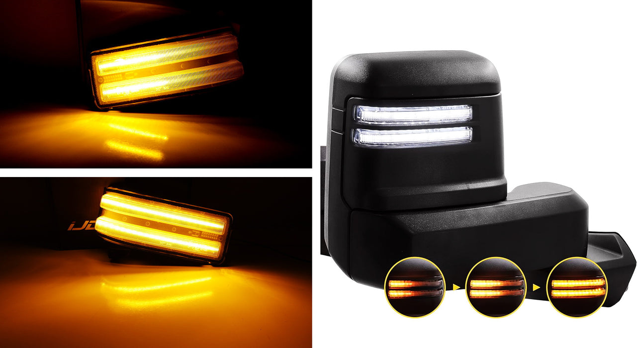 Sequential LED Towing Mirror Lights For 2020-2024 GMC Sierra Silverado 2500 3500 Sequential LED Towing Mirror Lights For 2020-2024 GMC Sierra Silverado 2500 3500