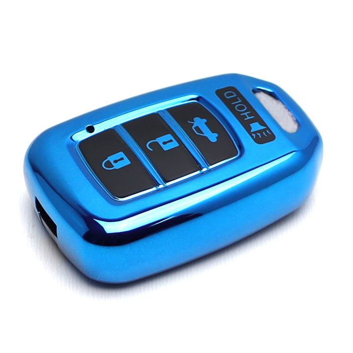 Blue TPU Key Fob Protective Case w/Face Panel Cover For 16-up Civic Accord HR-V