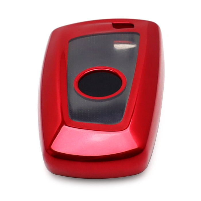 Chrome Red TPU Key Fob Case For BMW 1 2 3 4 5 6 7 Series X1 X3 X4 4-Button Key