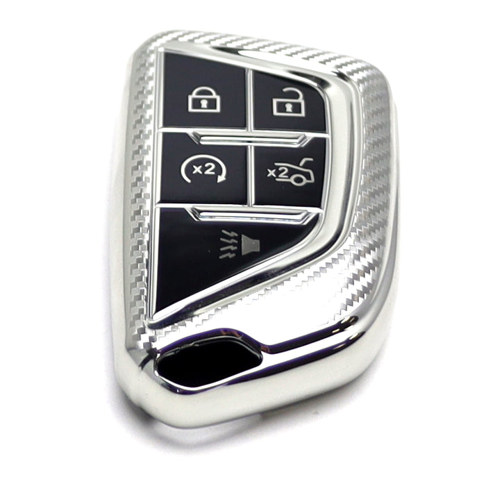 Silver Chrome TPU Key Fob Case For 2020-up Cadillac CT5 CT6 XTS XT4 XT5 ATS, etc