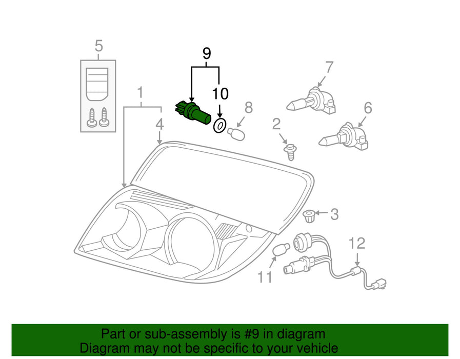 OE-Spec W5W 2825 Headlamp Signal, Parking Light Adapter Sockets For Lexus Toyota