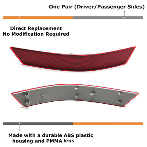 OE-Spec LH RH Red Lens Rear Bumper Reflector For Mercedes 2008-11 W164 ML-Class