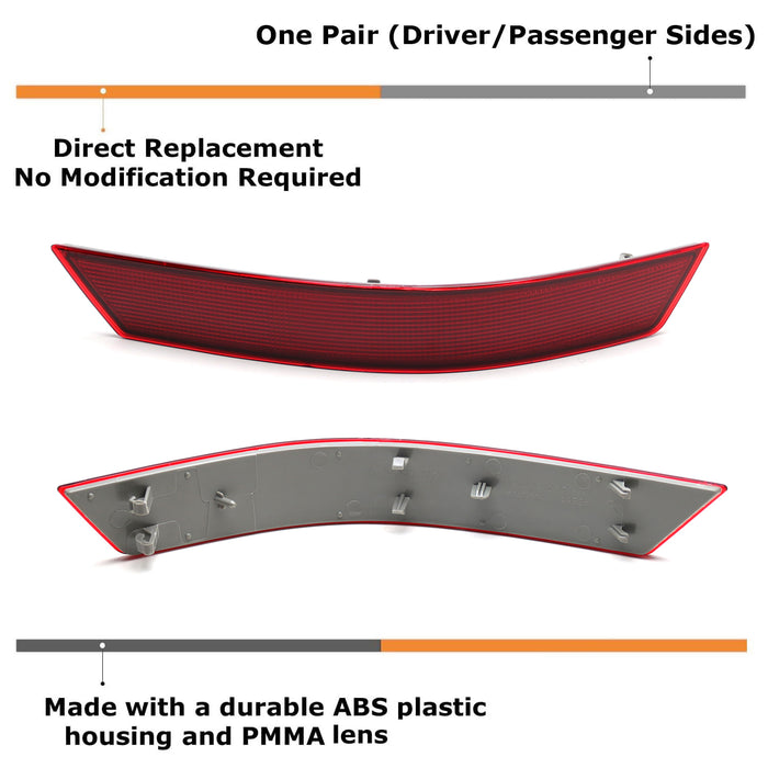 OE-Spec LH RH Red Lens Rear Bumper Reflector For Mercedes 2008-11 W164 ML-Class