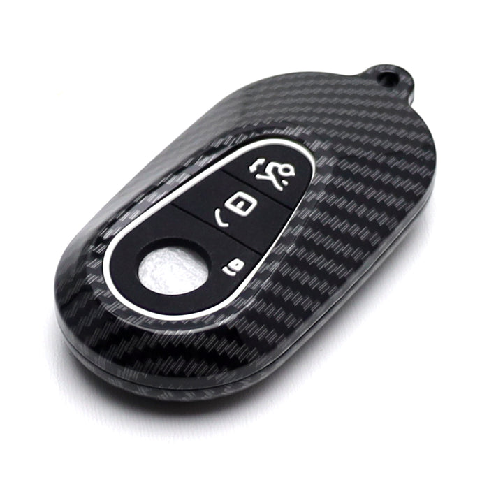 Black "Carbon" Key Fob Shell For Mercedes 22+ C E S EQS EQE Gen4 Oval Smart Key