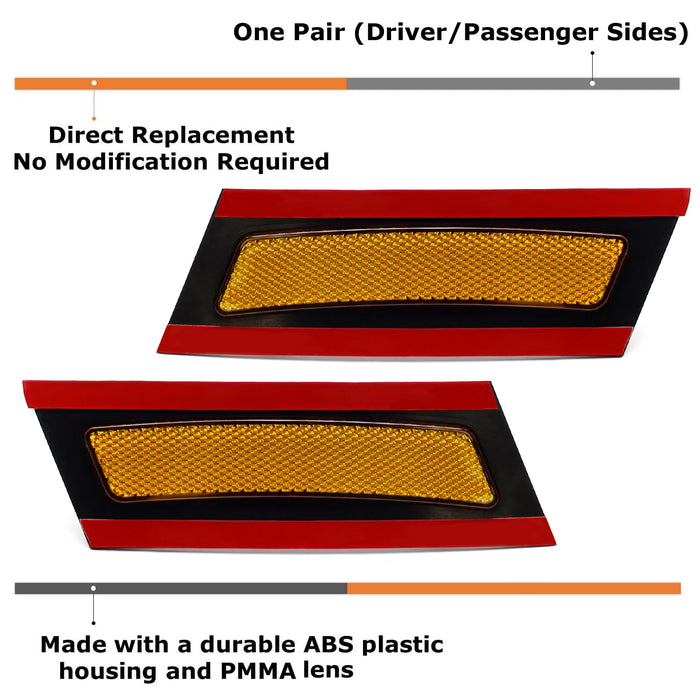 OE-Spec Amber Yellow Lens Front Bumper Side Markers For 07-10 BMW E70 X5 Pre-LCI