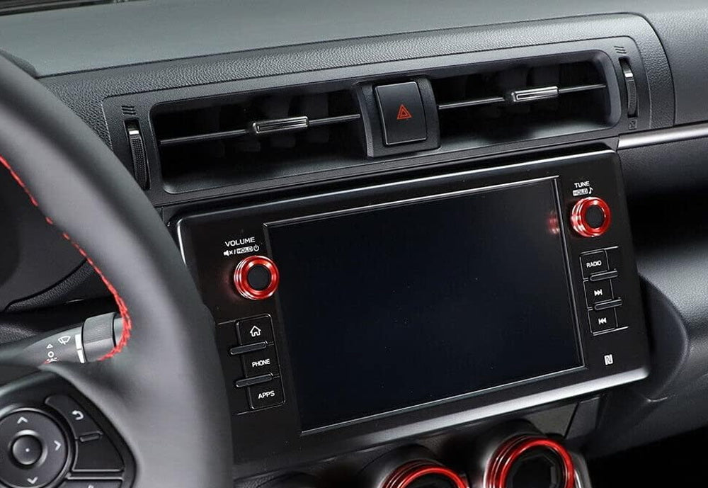 JDM Red Stereo/Radio Vol/Tune Knob Cover Rings For 2022+ Subaru BRZ Toyota GR86