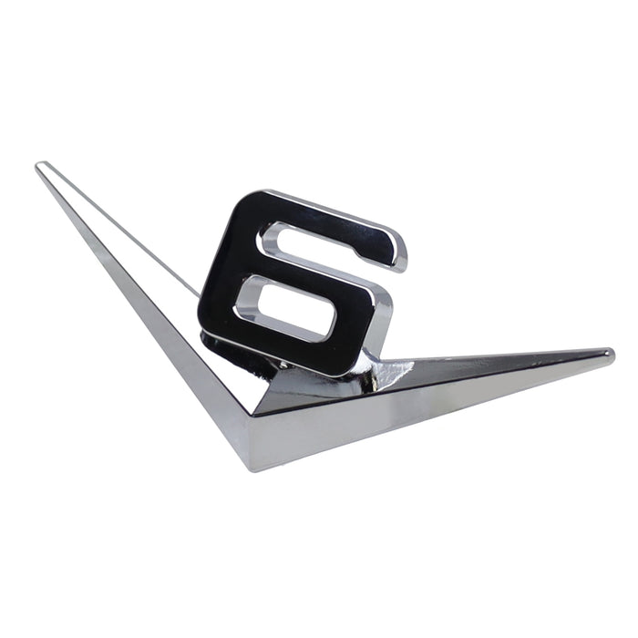 Vintage Style 3D Chrome Metal V6 Emblem For Grille Hood Trunk Fender Side Door