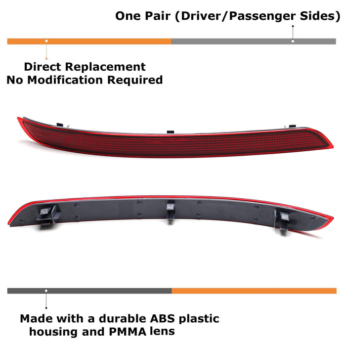 OE-Spec LH RH Red Lens Rear Bumper Reflector For Mercedes 2012-15 W166 ML-Class