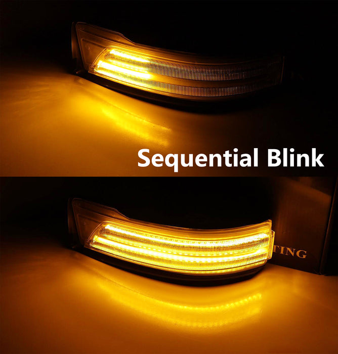Clear Lens Dynamic Sequential Blink LED Side Mirror Cap Light For 19-up RAM 1500