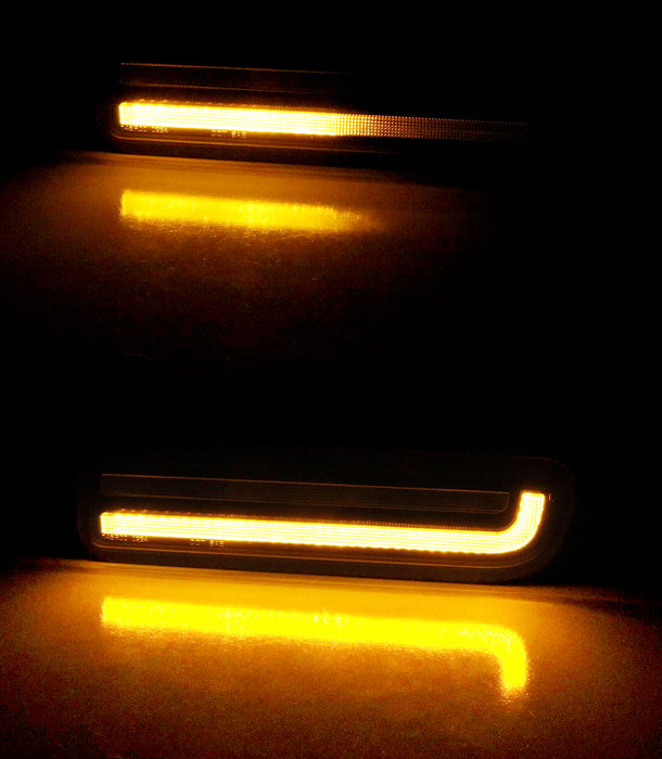 Clear Lens White LED DRL & Amber Front Turn Signal Lights For Jeep Cherokee XJ