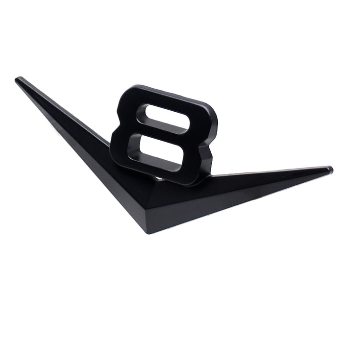Vintage Style Matte Black Metal V8 Emblem For Grille Hood Trunk Fender Side Door