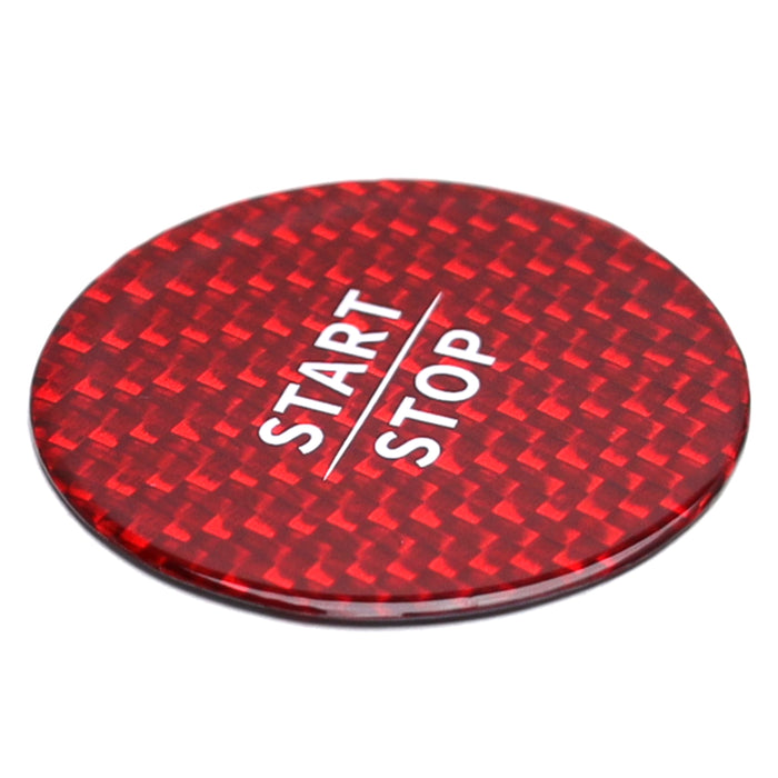 Red Real Carbon Fiber Engine Start Stop Button Cover For Mercedes EQE EQB EQS EV