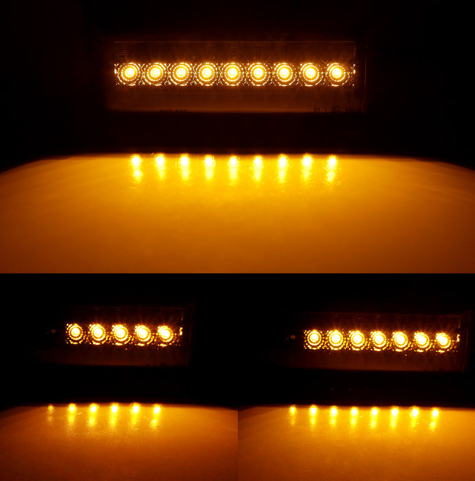 Clear Lens White LED DRL/Amber Sequential Turn Signal For Jeep 1984-96 Cherokee