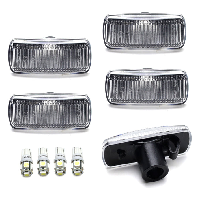 Clear Lens Front/Rear Fender Side Marker Lamps w/ White LED For 2010-18 RAM DRW