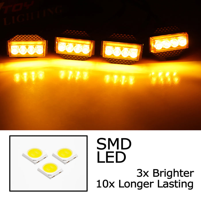 4x TRD Style Amber Yellow Full LED Grille Lighting Kit For 2018-21 Toyota Tundra