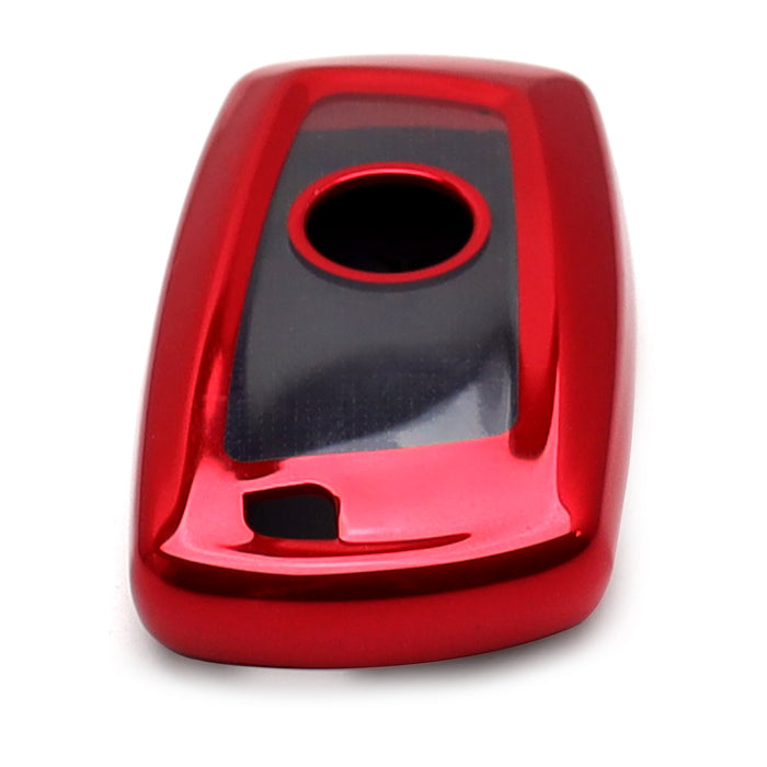 Chrome Red TPU Key Fob Case For BMW 1 2 3 4 5 6 7 Series X1 X3 X4 4-Button Key