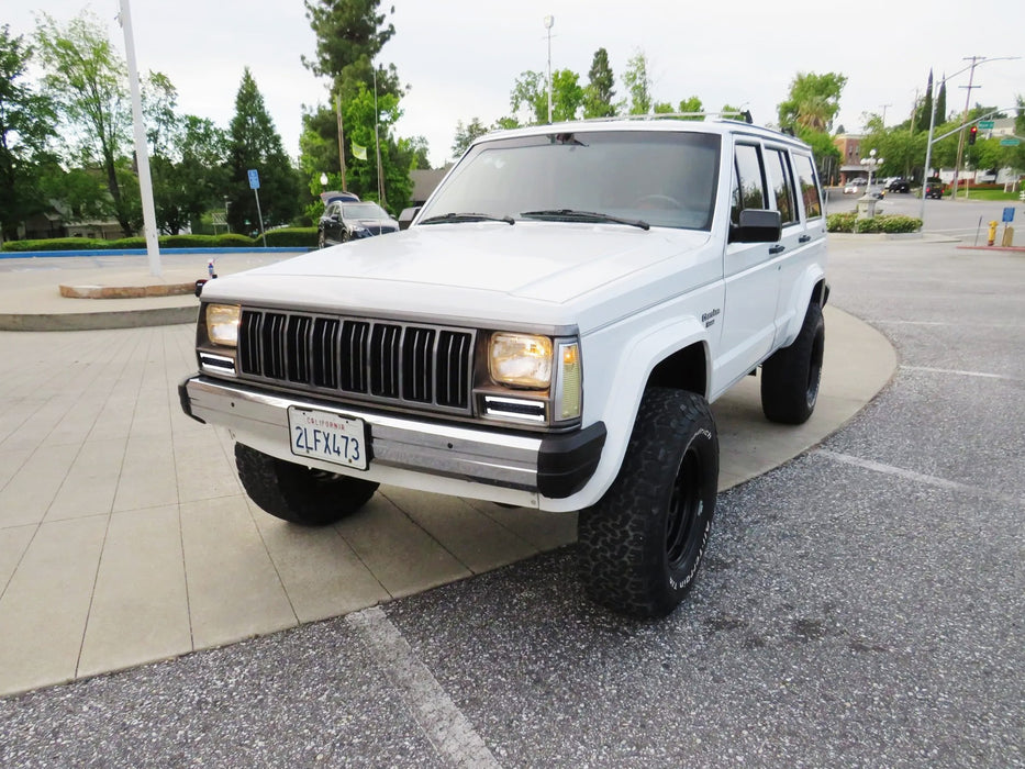 Smoked Lens White LED DRL/Amber Sequential Turn Signal For Jeep 1984-96 Cherokee