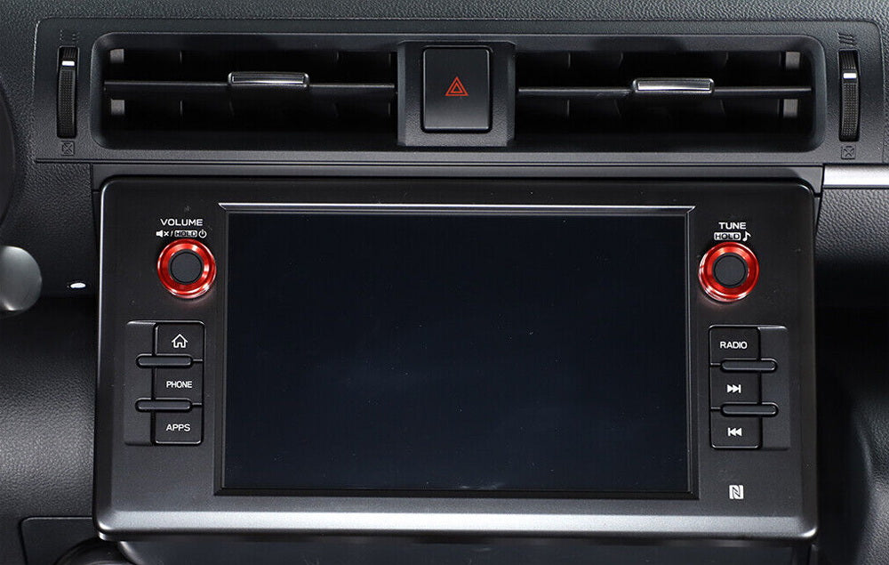 JDM Red Stereo/Radio Vol/Tune Knob Cover Rings For 2022+ Subaru BRZ Toyota GR86