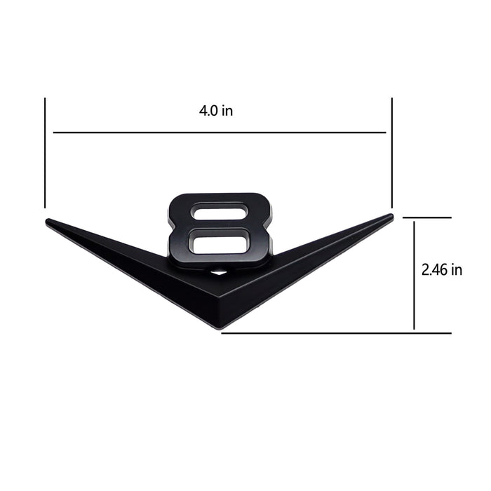 Vintage Style Matte Black Metal V8 Emblem For Grille Hood Trunk Fender Side Door
