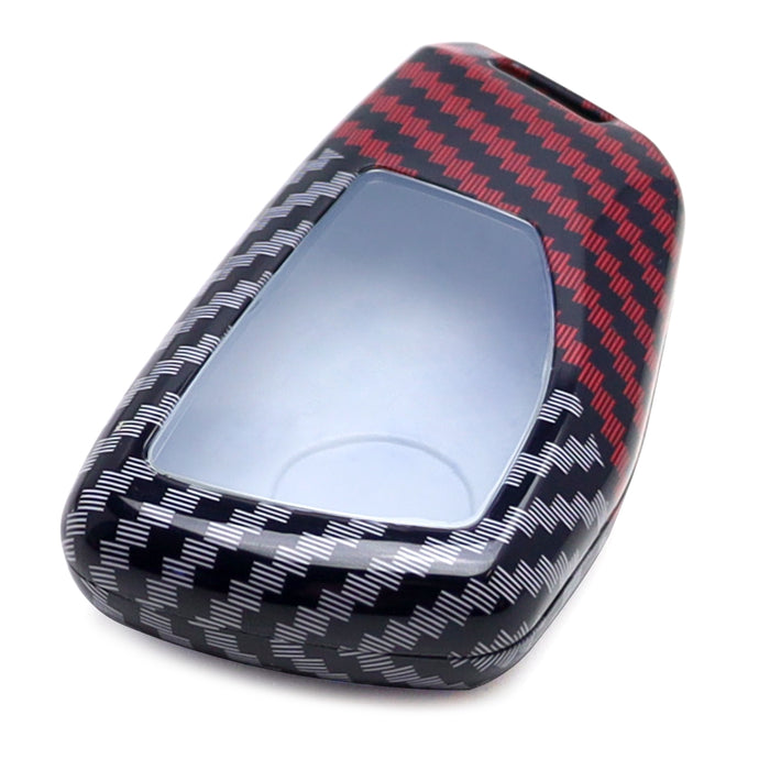 Black/Red Carbon Pattern Hard Key Case Shell For 21+ Chevy Suburban/Tahoe Yukon