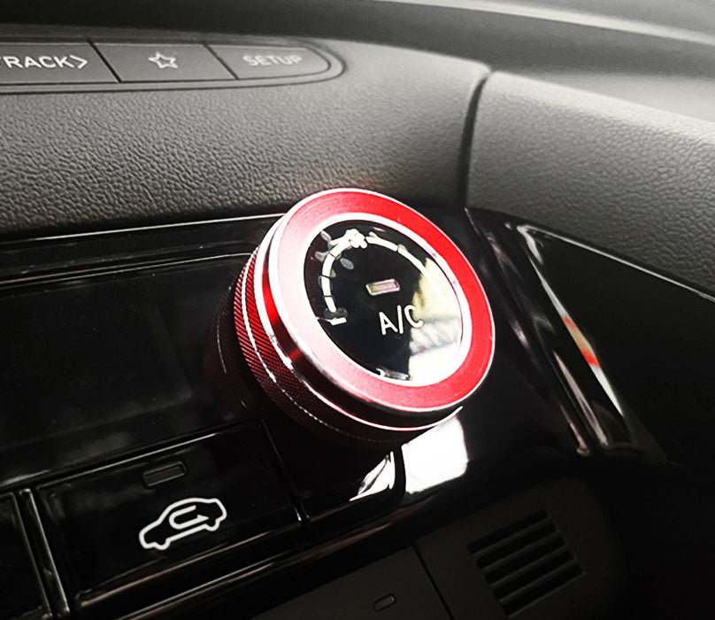Sports Red Center Console AC Climate Control Knob Covers For Hyundai 21+ Elantra