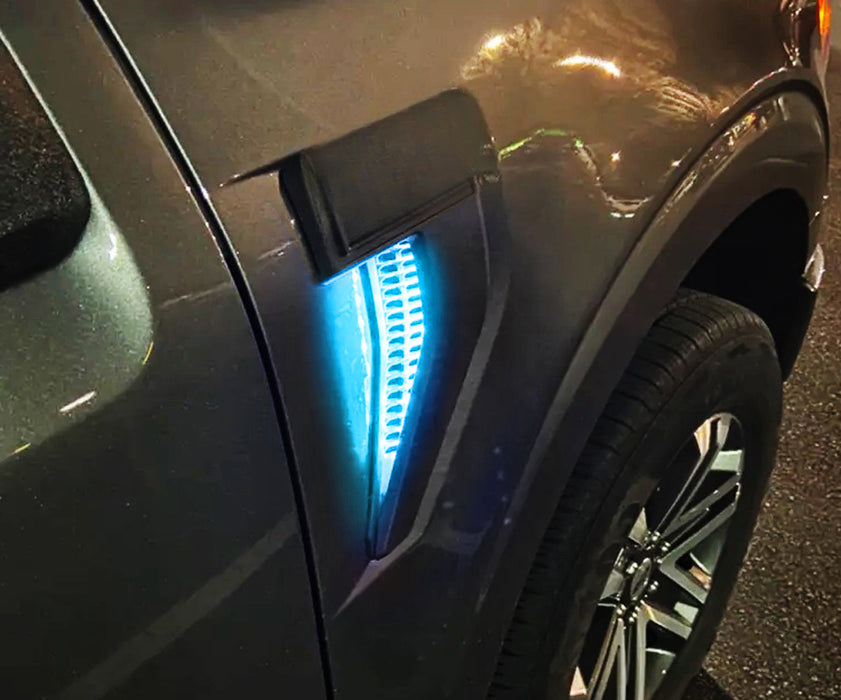 Aqua LED Background Illumination Lighting For 21+ Ford F150 Side Fender Emblem