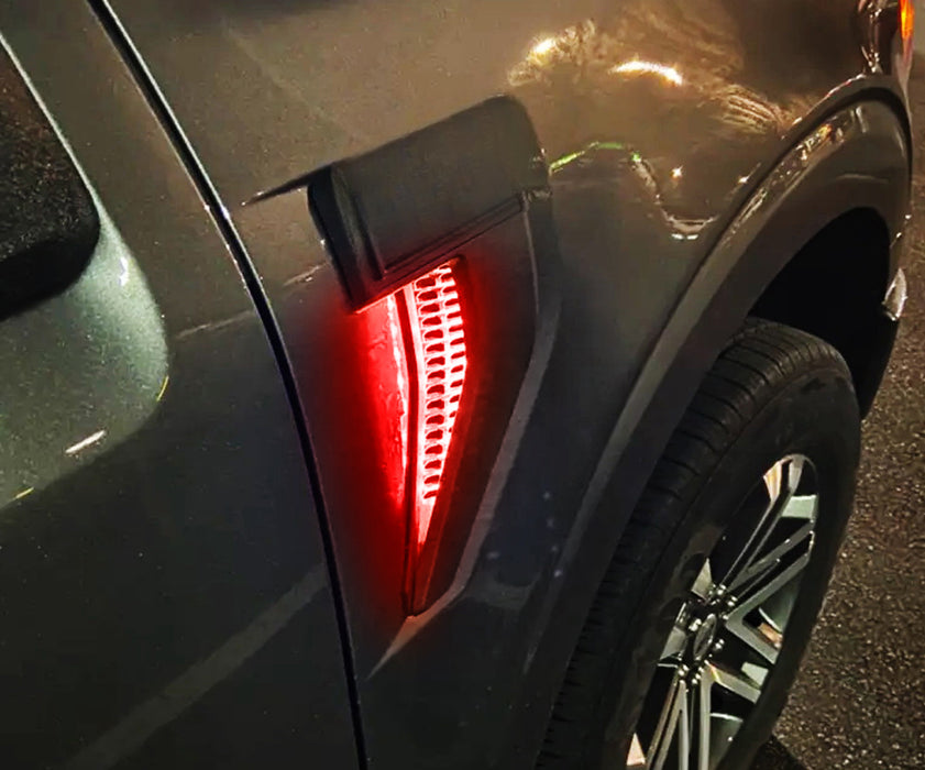 Red LED Background Illumination Lighting For 21+ Ford F150 Side Fender Emblem