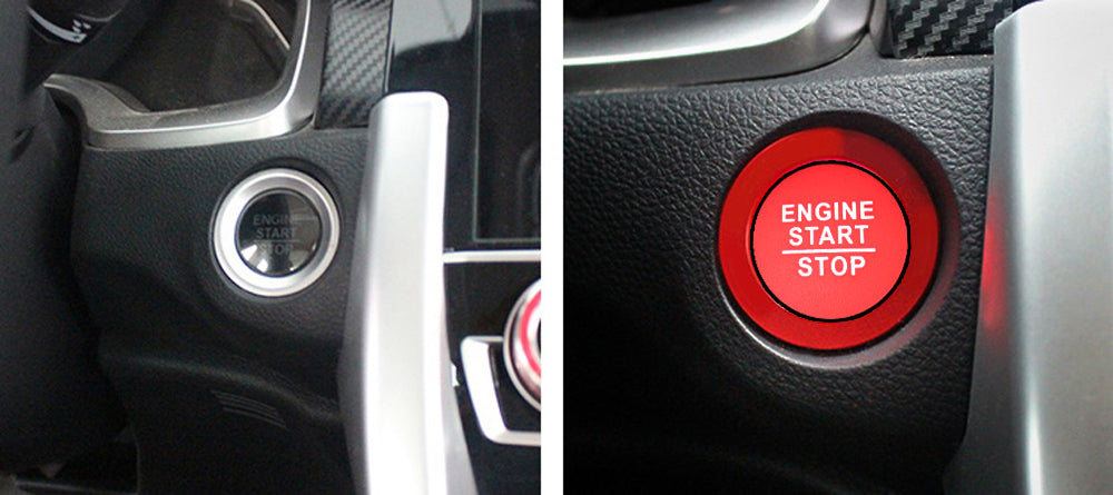 Sports Red Engine Push Start Button w/Surround Ring For 16+ Gen10 Gen11 Civic