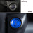 Sports Blue Power Symbol Push Start Button w/Ring Trim For Toyota Hybrid EV etc