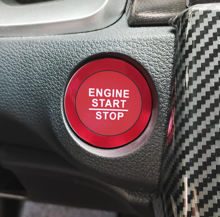 Sports Red Engine Push Start Button w/Surround Ring For 16+ Gen10 Gen11 Civic