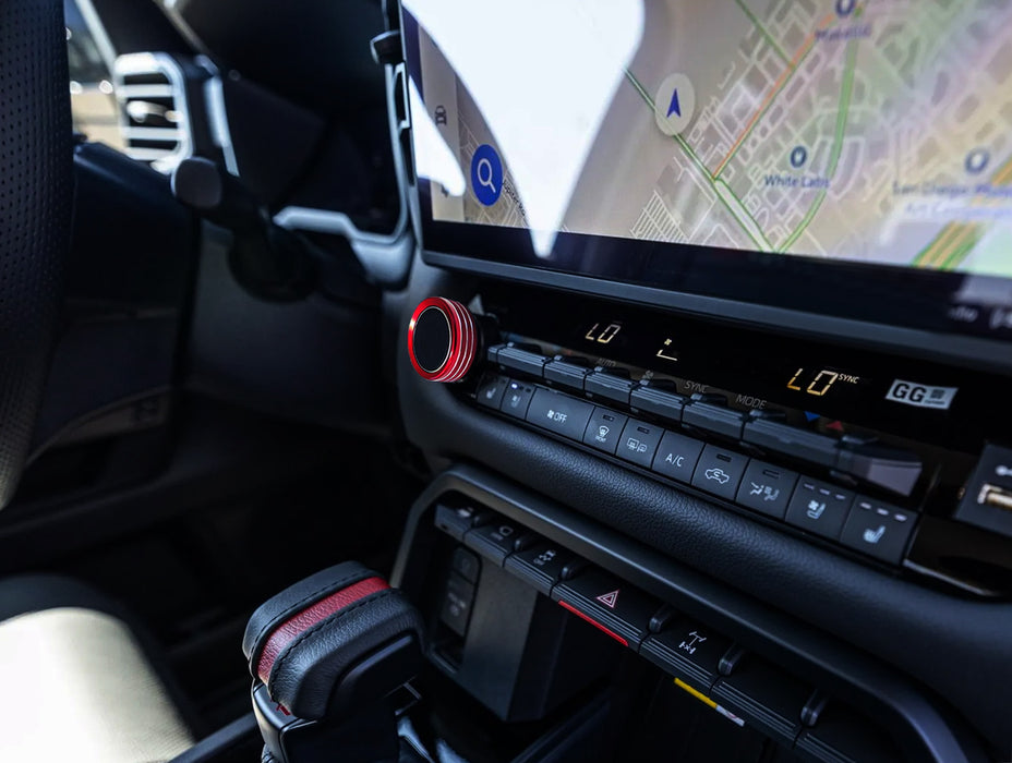 2 TRD Red Driving Mode & Volume Knob Covers For 22-up Tundra/Sequoia 14" Screen