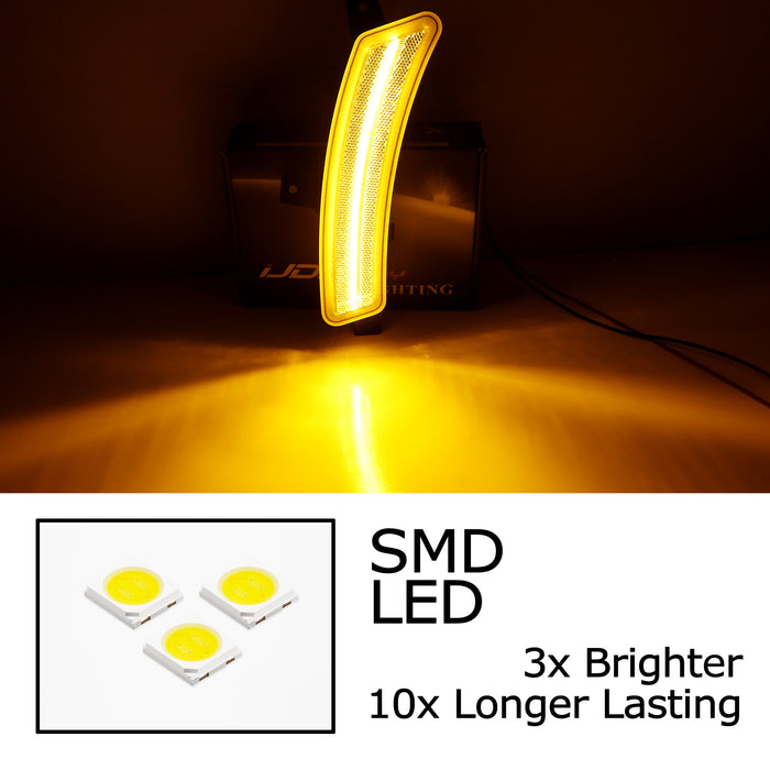 Clear Lens Amber Full LED Side Marker Lights For 25+ GM Escalade Suburban Yukon