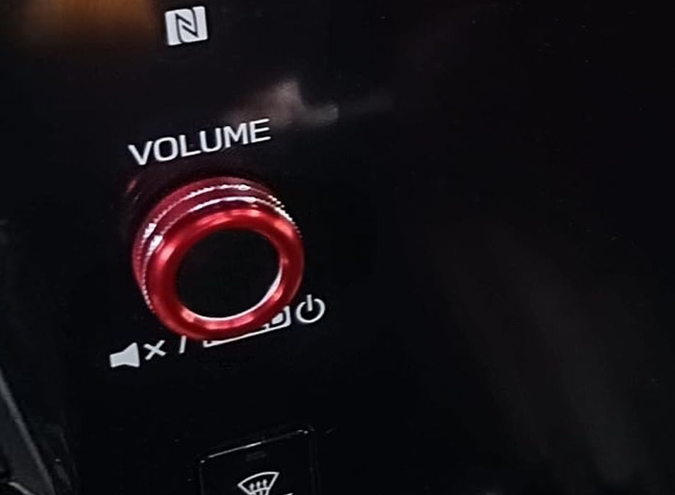 JDM Red Stereo/Radio Vol/Tune Knob Covers For Subaru 20+ Legacy Outback, 22+ WRX