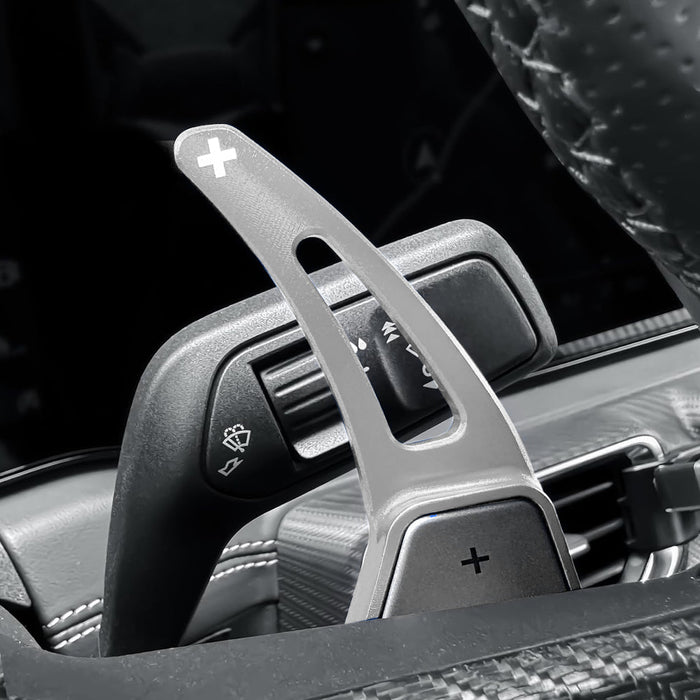 Silver Aluminum Larger Performance Paddle Shifter Extension For 24+ Ford Mustang