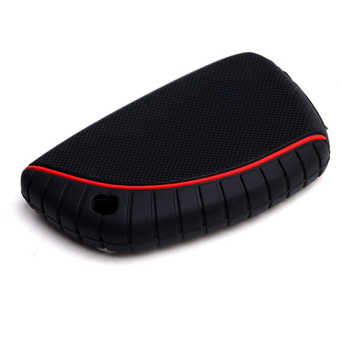 Red Stripe Black Silicone Cover For 21-up Chevy Suburban/Tahoe, GMC Yukon 6B Key