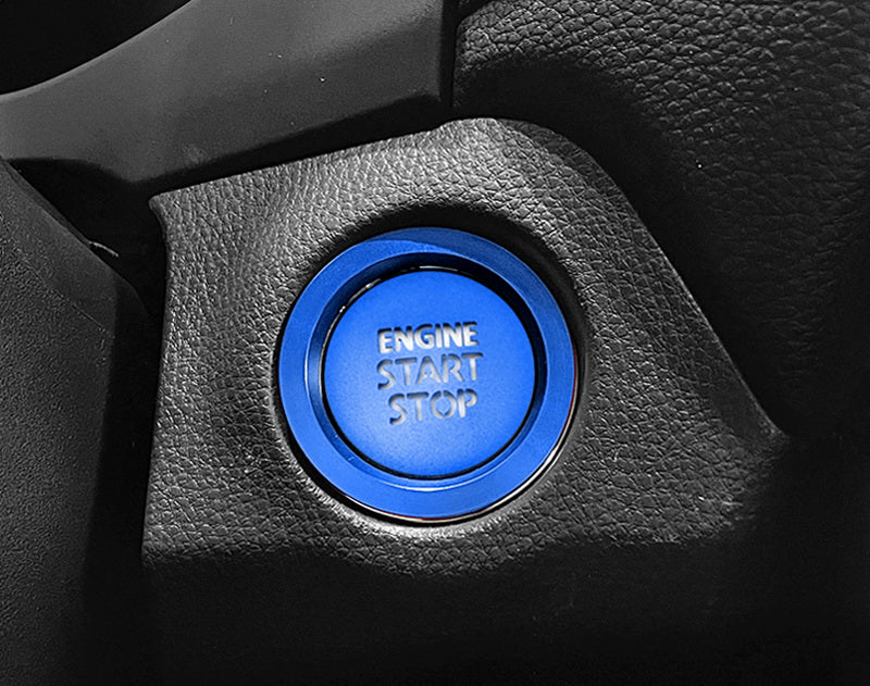 Sports Blue "Engine Start/Stop" Push Start Button w/ Ring Trim For Newer Toyota