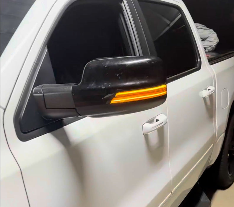 Clear Lens Dynamic Sequential Blink LED Side Mirror Cap Light For 19-up RAM 1500