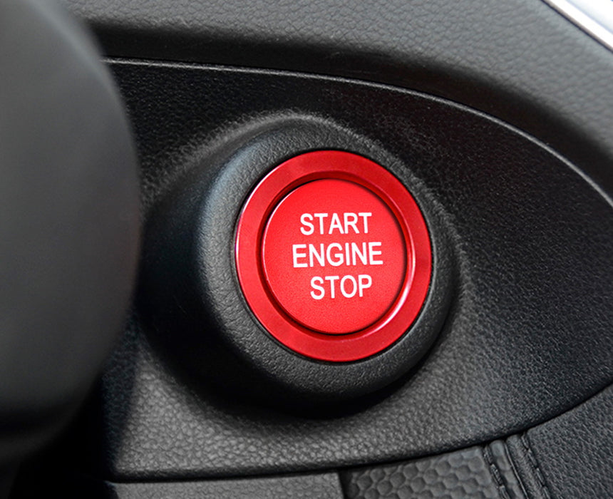 Sports Red Engine Push Start Cover w/ Ring Trim For 2022+ Subaru BRZ Toyota GR86