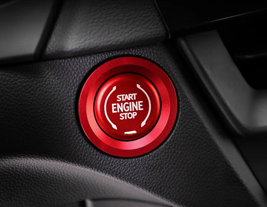 Sports Red Engine Push Start Cover w/ Ring Trim For 2019-up Chevy Cadillac GMC