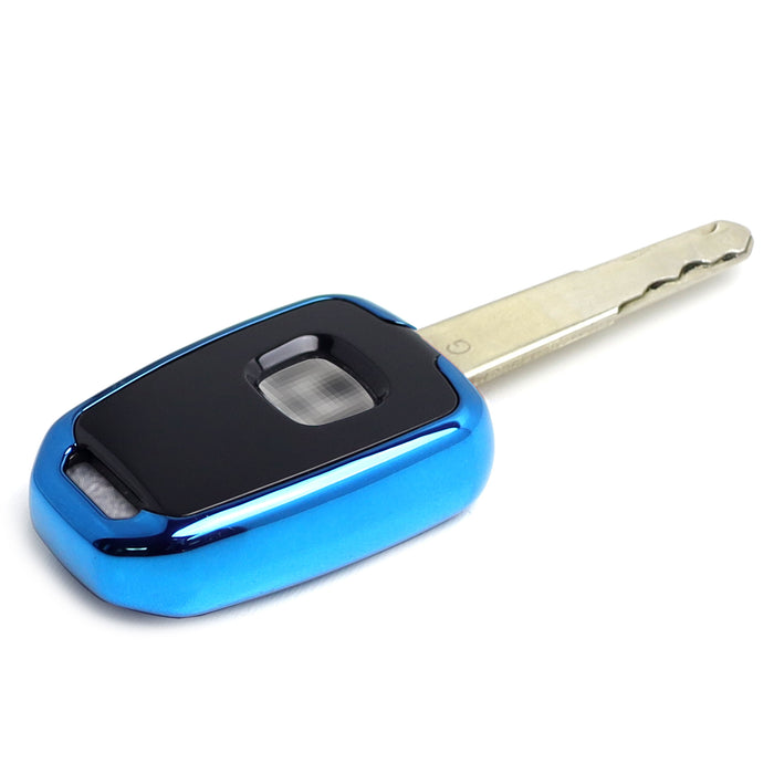 Blue TPU Key Fob Protective Case w/Face Panel Cover For 16-up Civic Accord HR-V